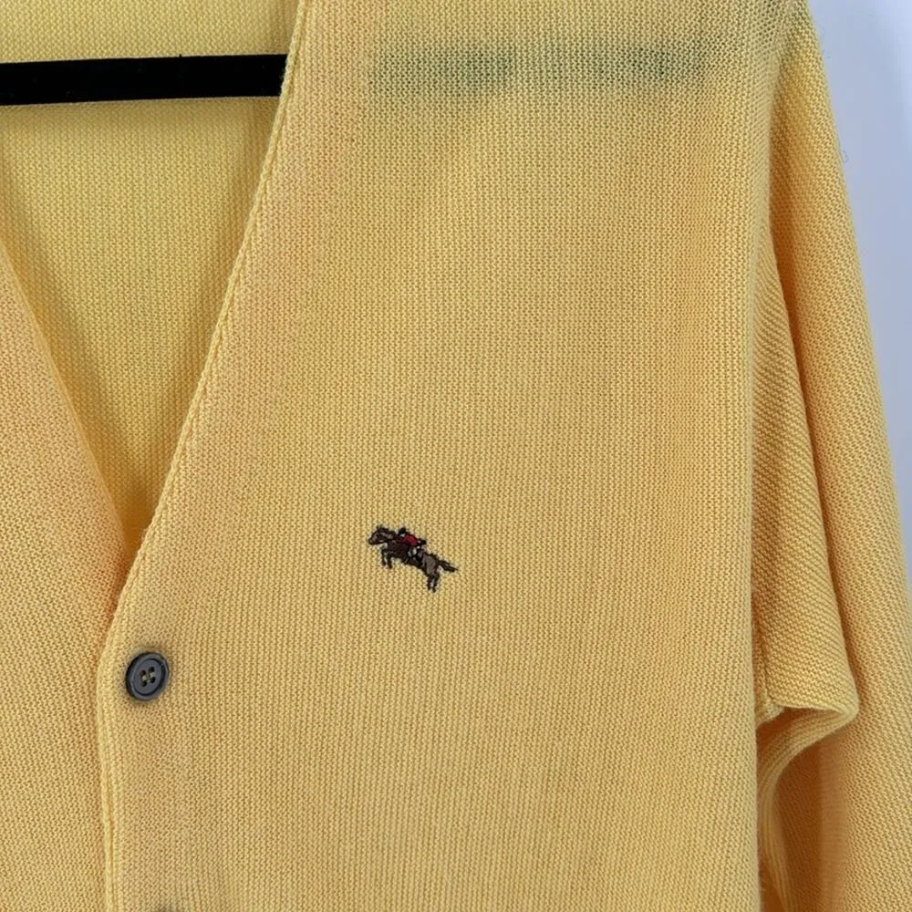 Vintage Cardigan STEEPLECHASE equestrian horse oversized yellow preppy - Image 3