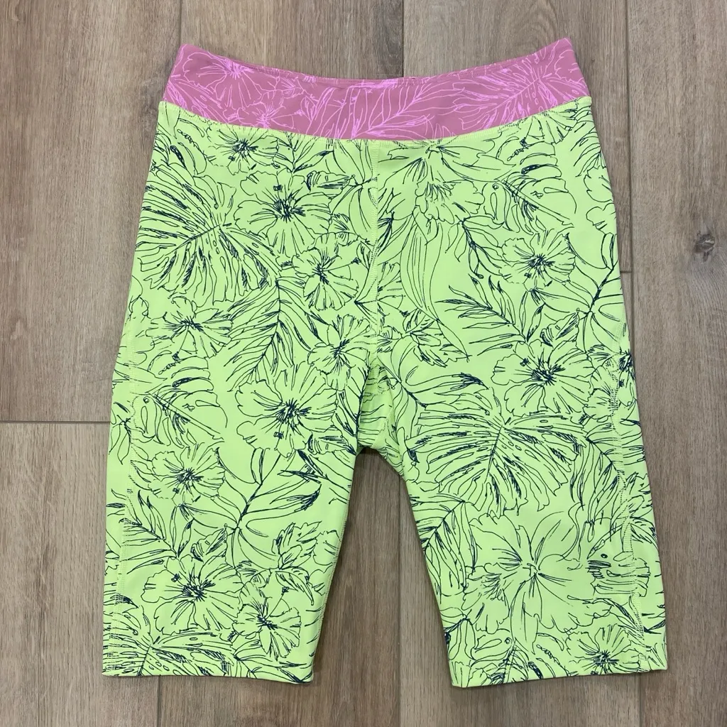 🌟FREE PEOPLE MOVEMENT🌟 ELECTRIC LIME FIRED UP BIKE SHORTS YELLOW/PINK SZ M Yellow Size M - Image 2