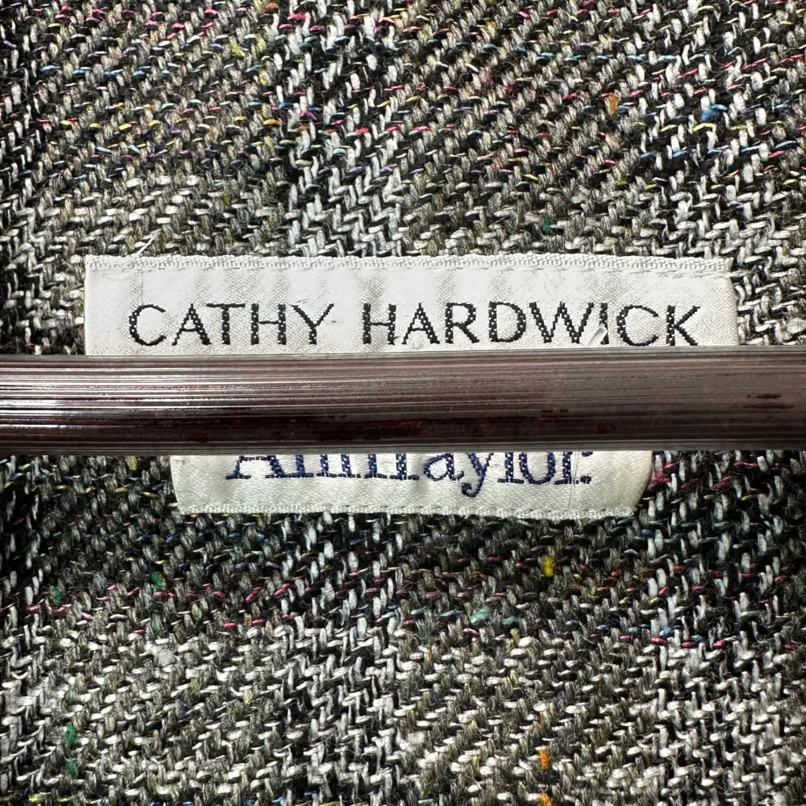 Cathy Hardwick Vintage Plaid Wool‎ Blazer Boxy Jacket Retro Academia 80s 90s Brown Size 6 - Image 3