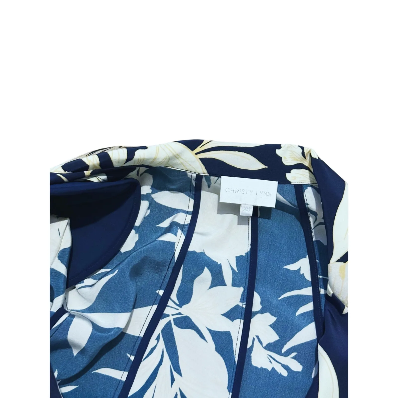 Christy Lynn Laiken Coastal Luxury Snap Front Floral Blazer XS Resort Old Money - Image 11