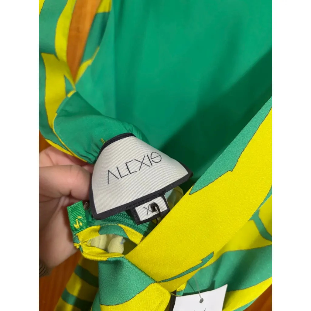 Alexis Rajiya Dress Citrus Green Yellow Asymmetrical High Low Hem Size XS NWT - Image 7