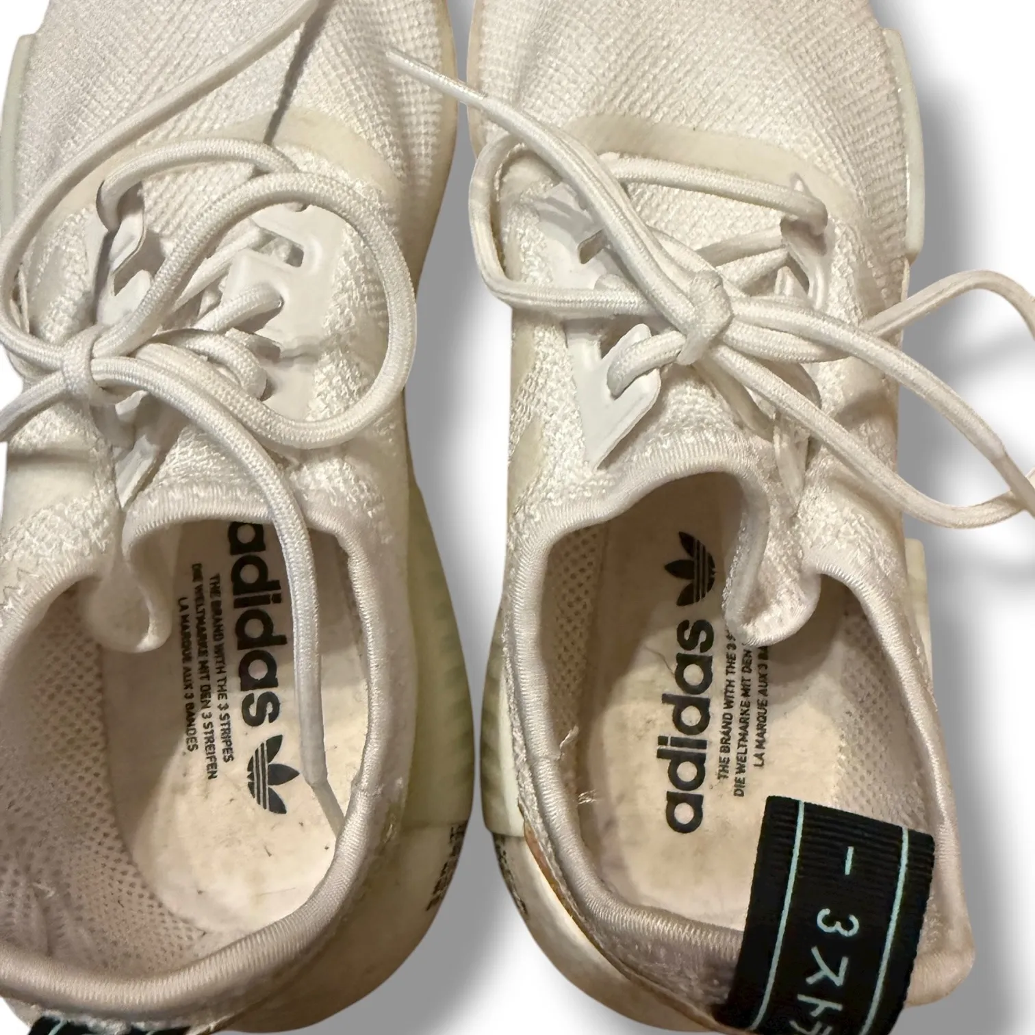 Adidas NMD R1 Sneakers Women's 8.5 White‎ Mint Iridescent Boost Lace-Up Casual - Image 8