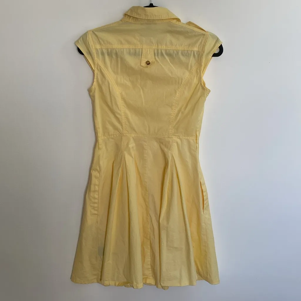 4/$20 A. Byer Yellow Cap Sleeve Sundress 97% Cotton Light Yellow - Image 5