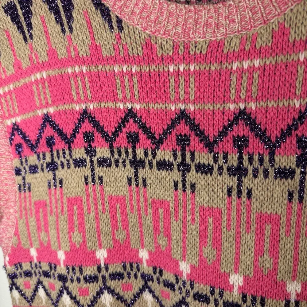 Paco Rabanne Pink Fair Isle Wool Blend Knit Sweater Vest Size XL - Image 6