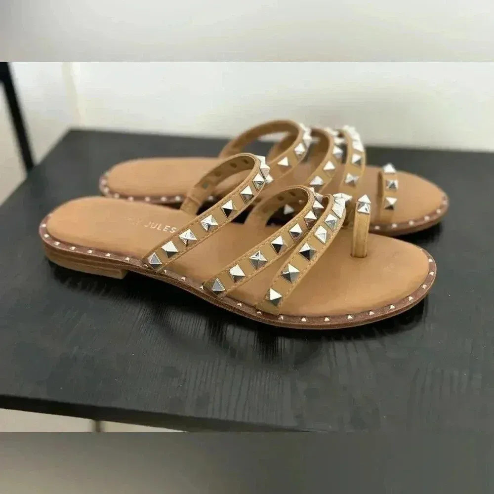 Sincerely‎ Jules Tabbi Studded Sandal Tan Size 7 - Image 2