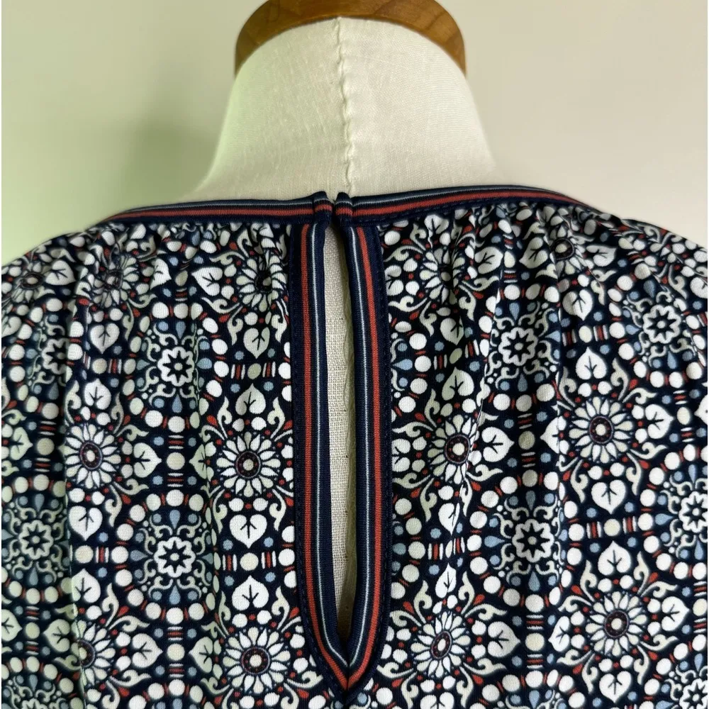 Sophie Max sleeveless stretch maxi dress navy white red size large like new - Image 4