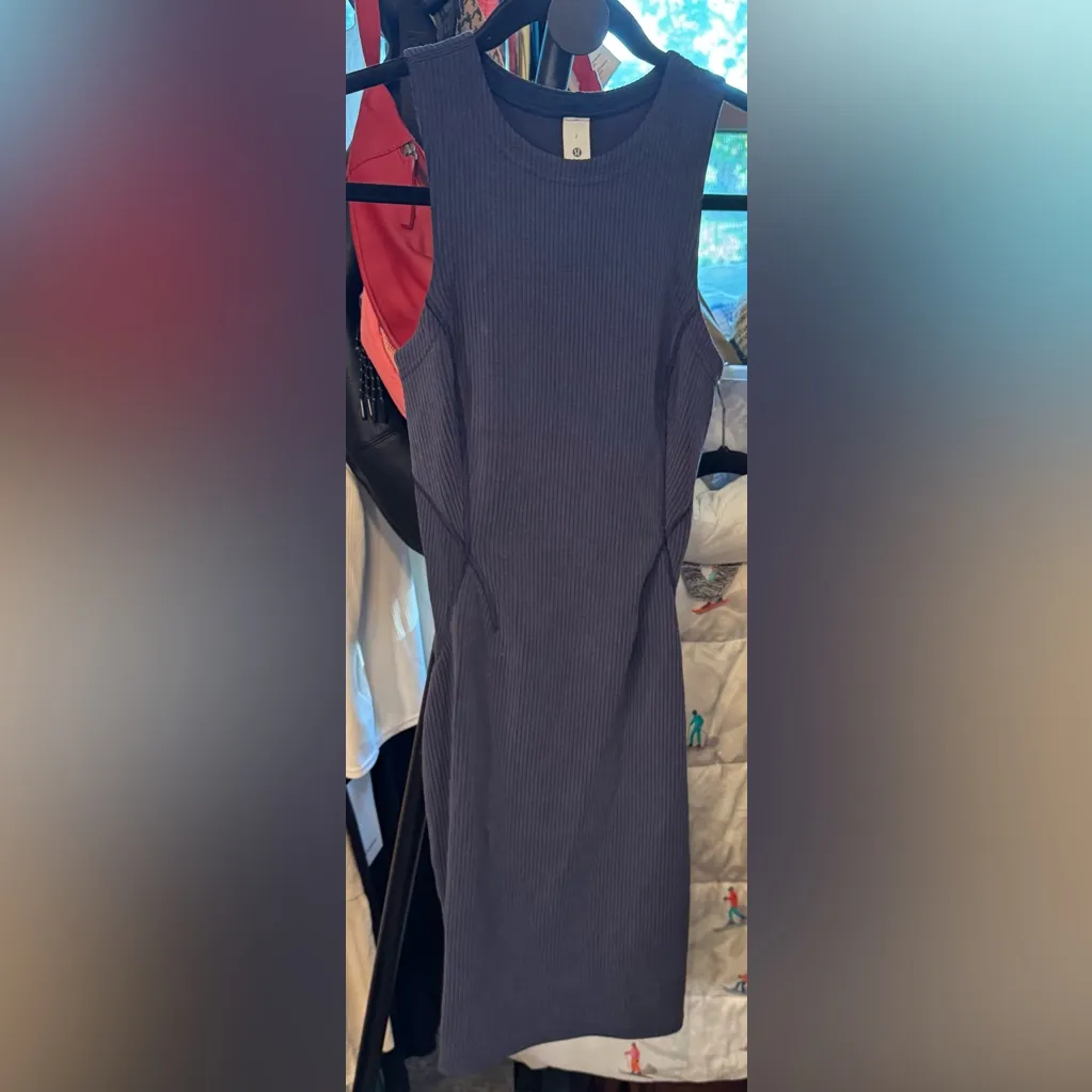 NWOT Lululemon Ribbed Softstreme Slim-Fit Tank Dress - True Navy - size 2 $138 - Image 8