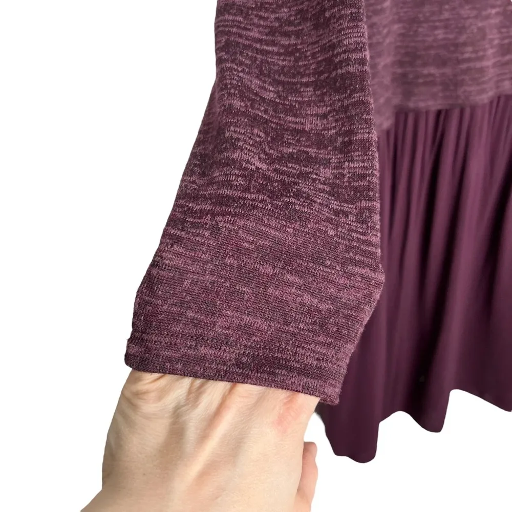 LOGO By Lori Goldstein Purple Mixed Media Shift Dress - Image 2