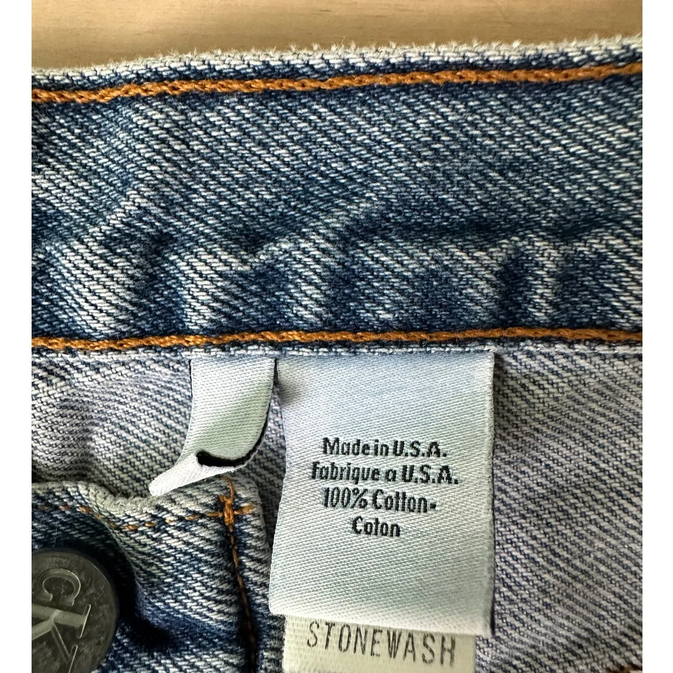 90s Calvin Klein Jeans Stone Light Wash W 28 High Rise Straight Leg Mom Jean USA - Image 4