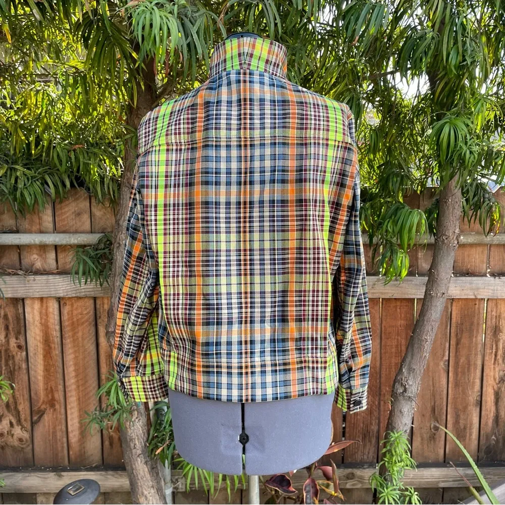 Akris Punto Madras Check Cotton Gabardine Jacket size 12 - Image 7
