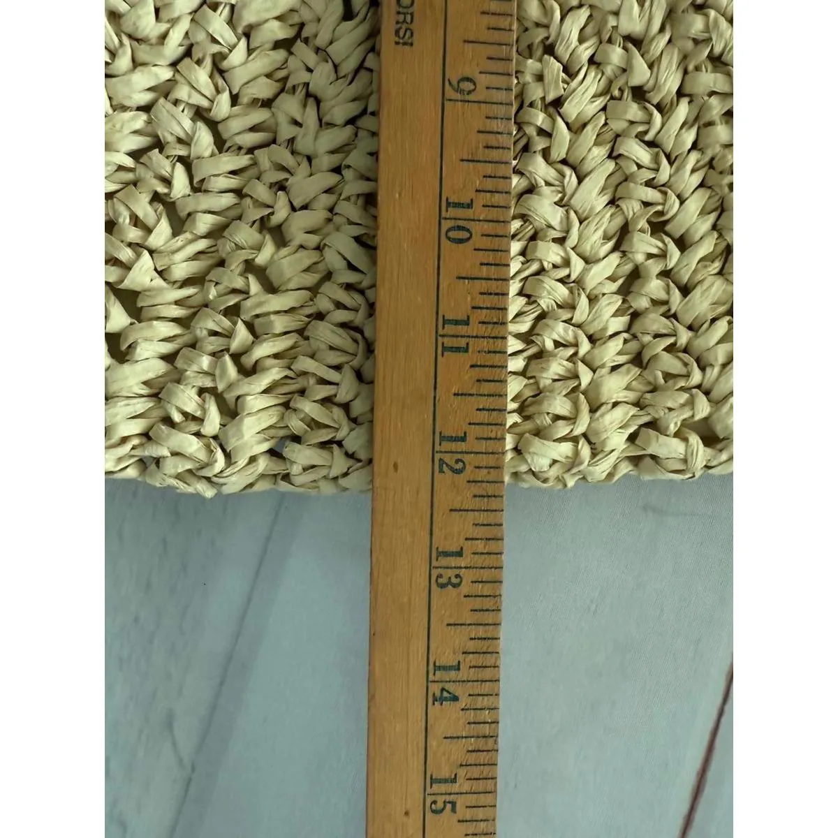 Woven Straw Half Moon Clutch Bag with Square Handle - Image 7