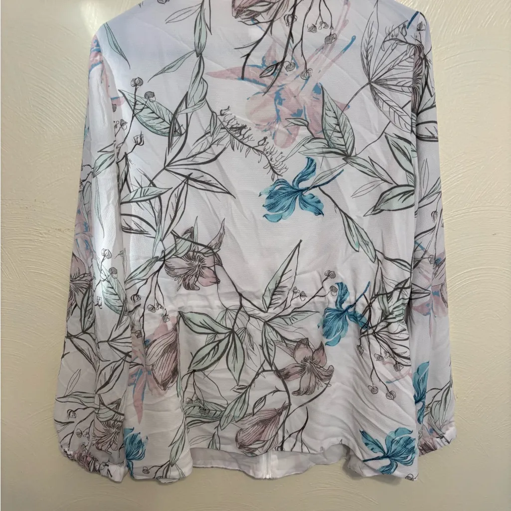 Chico’s Floral Mesh Zip Front Lightweight Jacket Size 1 (M) - Image 8