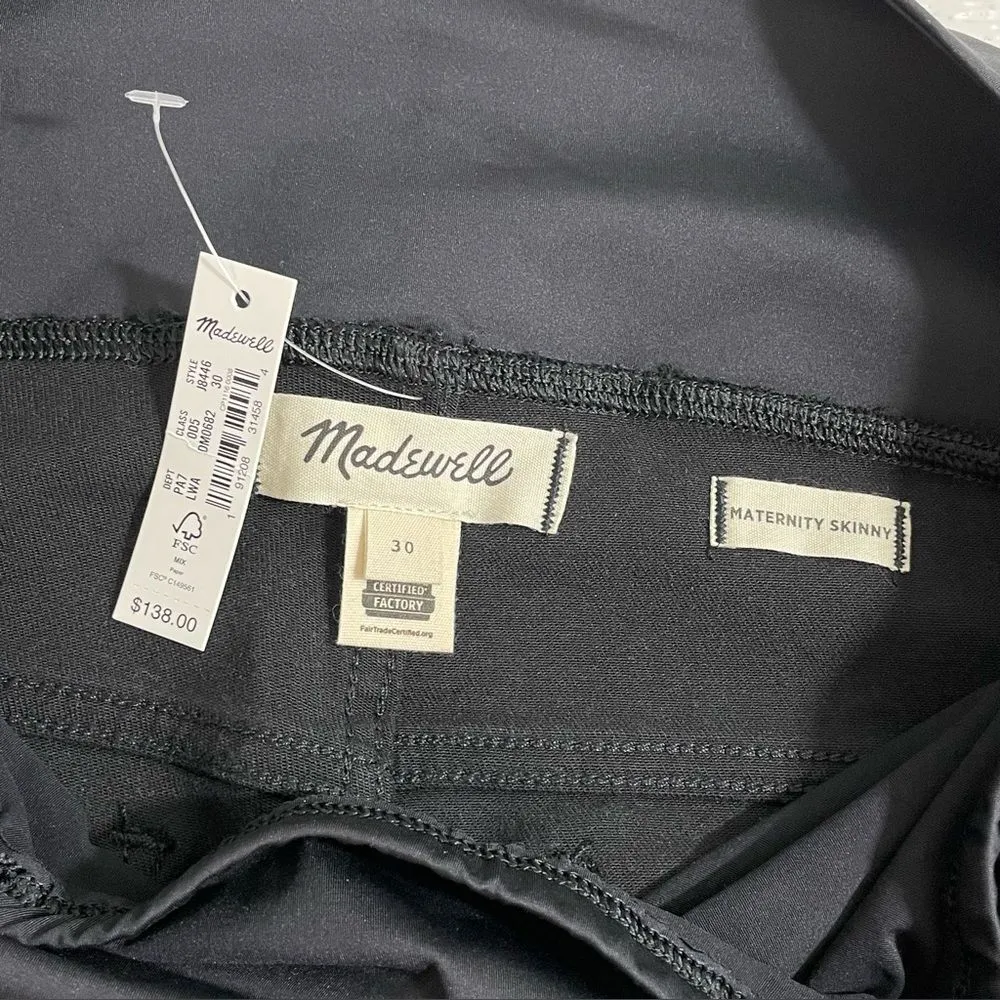 NWT Madewell Maternity Over the Belly‎ Skinny Jeans Black Size 30 Stretch Denim - Image 5