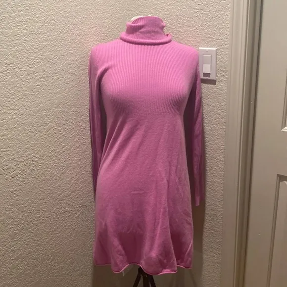 Isaac Mizrahi Women’s Lilac Purple Turtleneck Sweater/Dress Ribbed Cashmere Sz S - Image 9