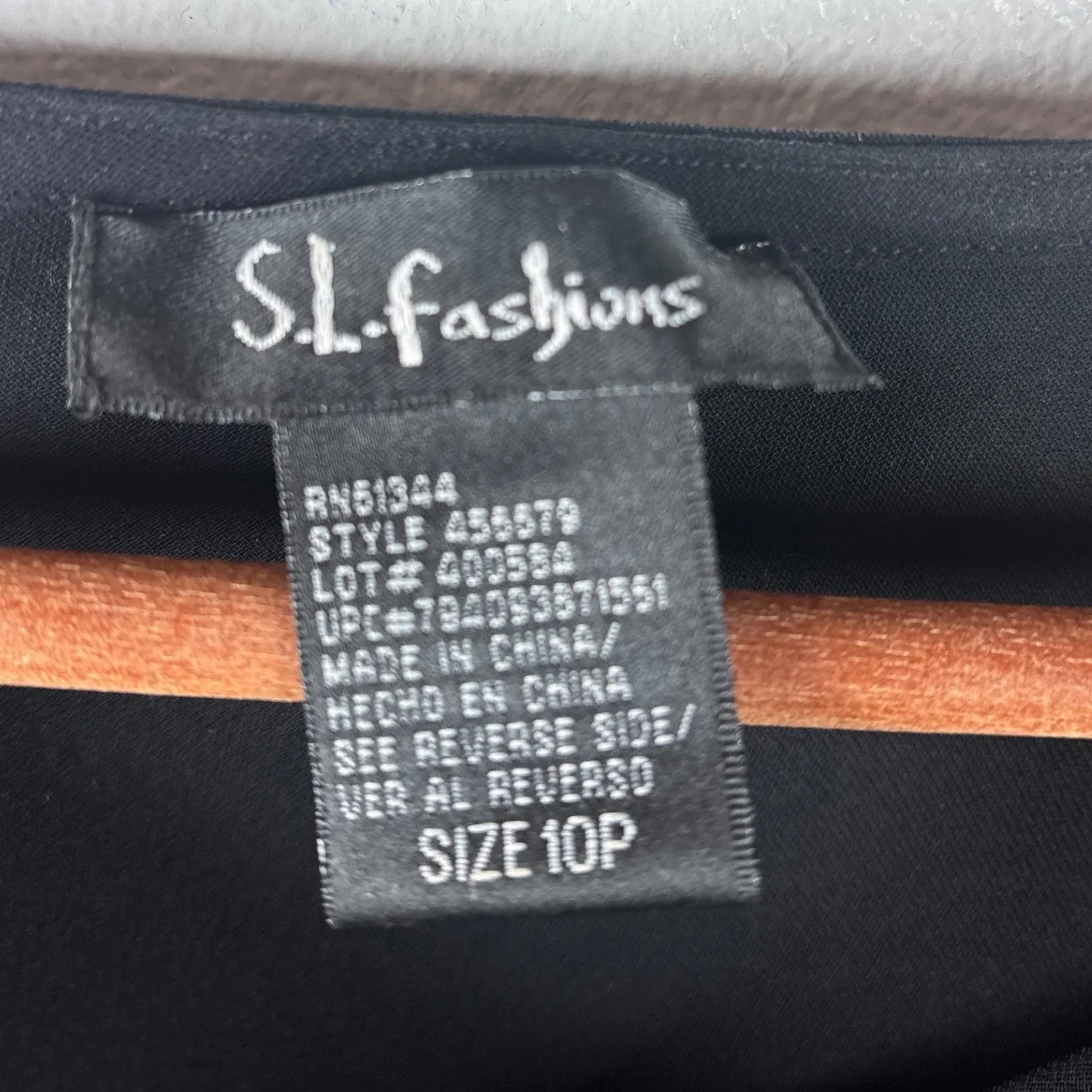 SL Fashions Vintage 10P Black Cowl Neck Sheer Beaded Pearl Sleeve Blouse Holiday - Image 4