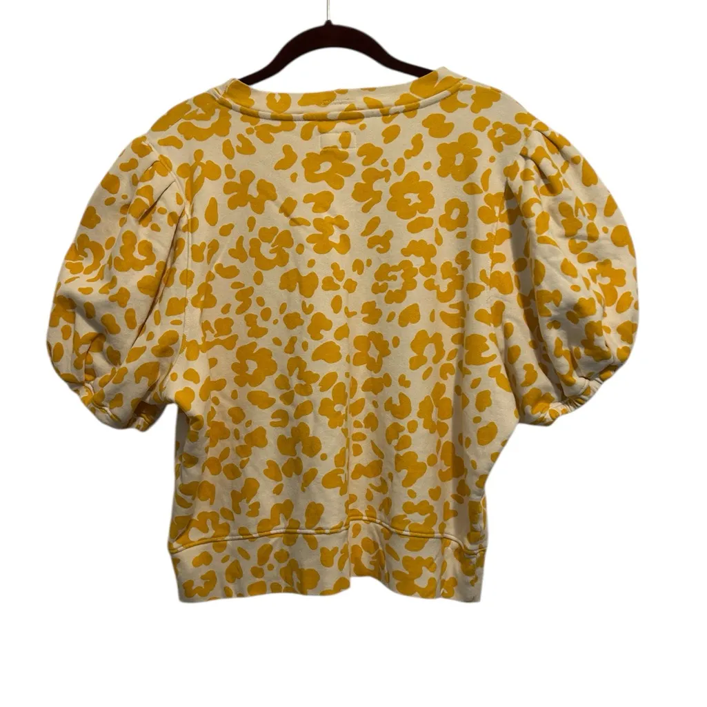 NWOT MOTHER The Curve Ball Puff Sleeve Top XL Yellow - Image 3