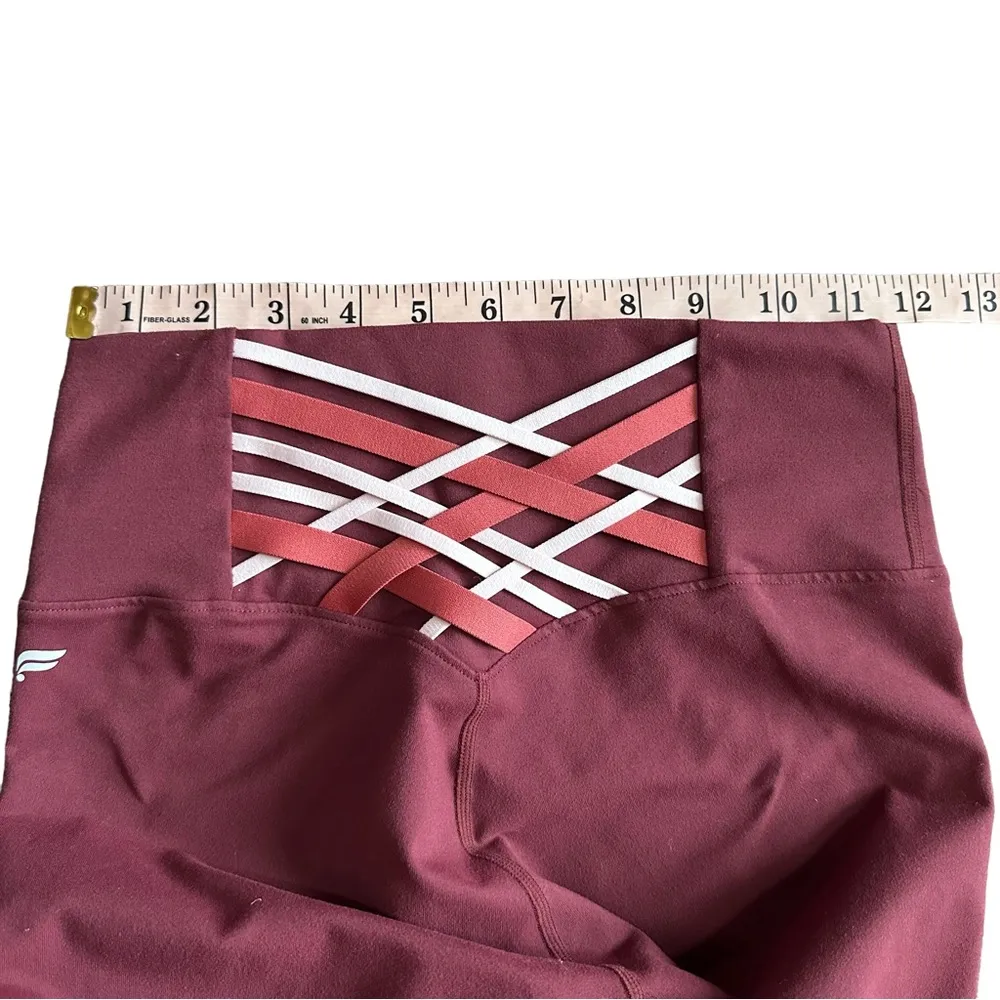 Powerhold Red Leggings With Strappy Back Waistband DetaiL XS - Image 3