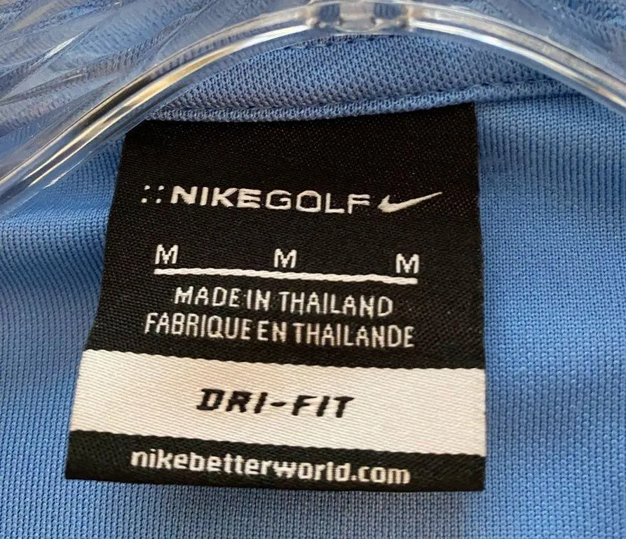 Nike Golf Polo Shirt Cropped Short Sleeve Blue M - Image 6