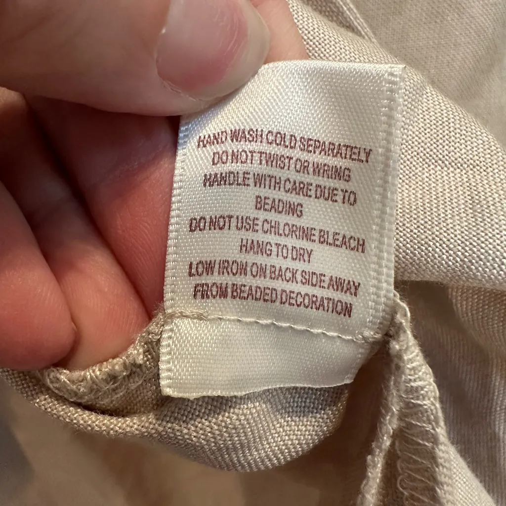 American Glamour Badgley Mischka Jewel Beaded Linen Jacket Blouse Plus Size 1X - Image 14