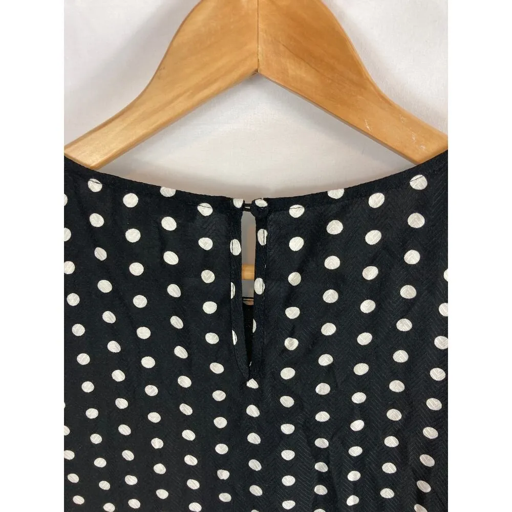 Dr2 Polka dot short sleeve blouse size small Black - Image 4