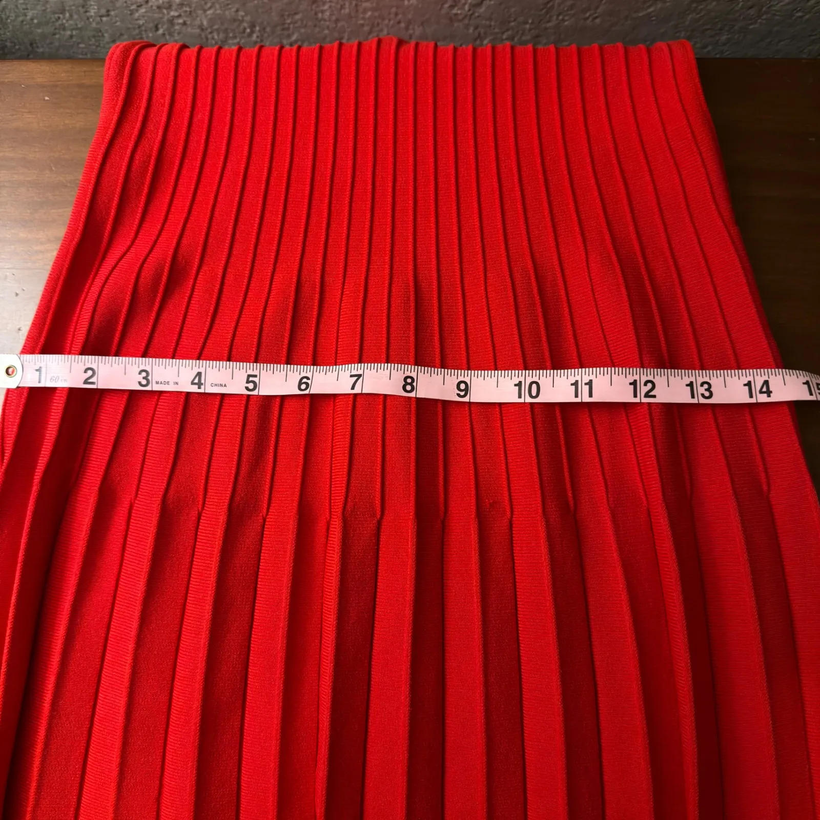 Staud Red Knit Ribbed Midi Dress Tank Square Neck Sleeveless M - Image 6