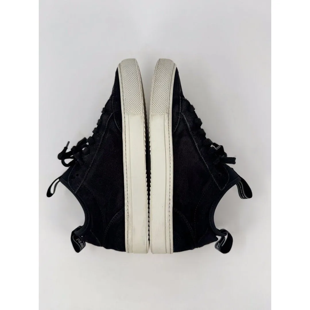 P448 Sohosocks Womens Shoes Black Suede Low Top Fashion Sneakers Italian 39 US 9 - Image 9