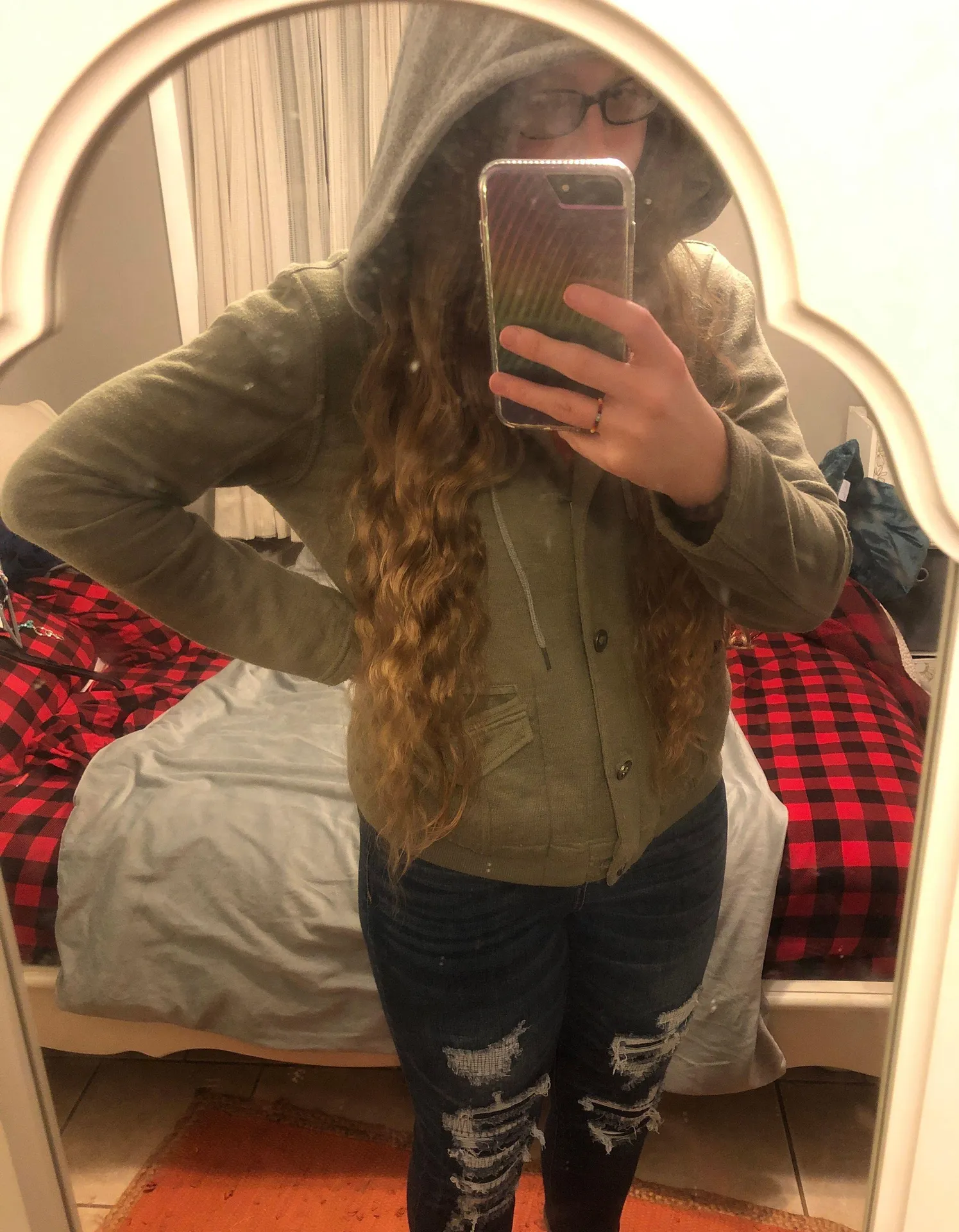 Billabong Green, Orange, And Grey Army Jacket - Image 3