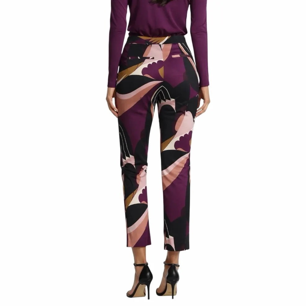 Trina Turk Pants Women’s Size 10 Wine Valley Abstract Print Cropped Purple Multi - Image 2