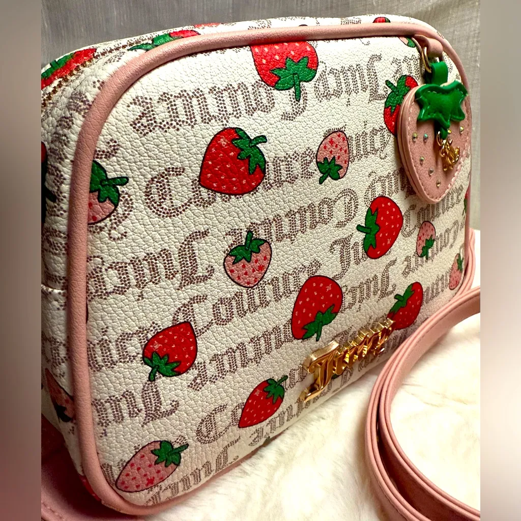 NEW Juicy Couture Strawberry Pink Camera Crossbody Bag - Image 9