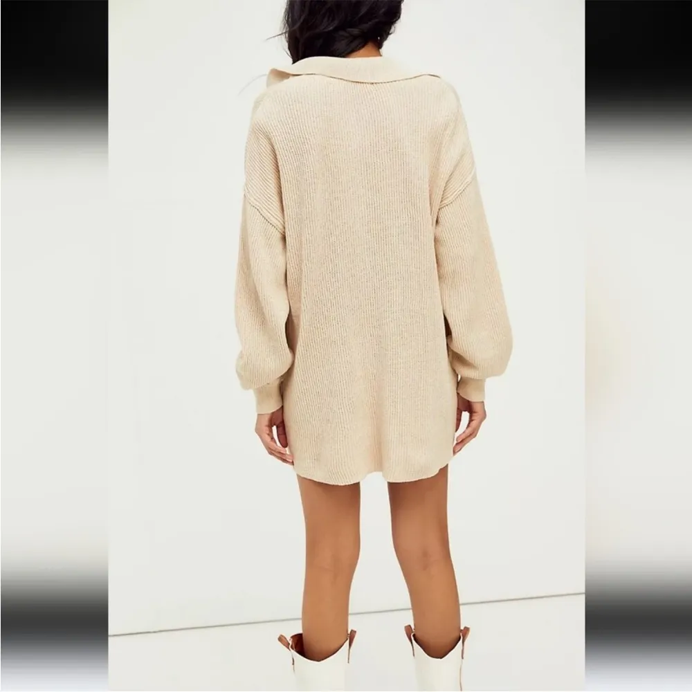 Free People Beach Picnic Sweater Mini Dress Oversized Size XS Color: Natural - Image 10