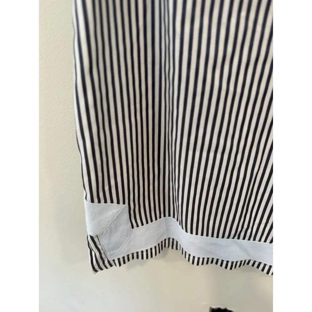 STS Woven Band Collar Split V-Neck Sleeveless Contrast Trim Tunic Shift Dress M - Image 7