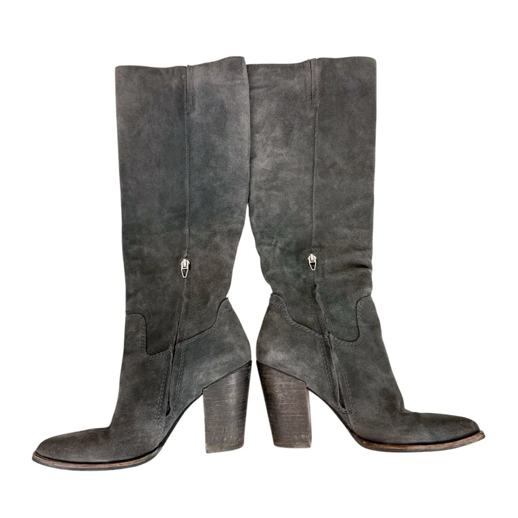 Dolce Vita Kylar Gray Suede Tall Knee High Heeled Point Toe‎ Boots Size 7.5 - Image 5
