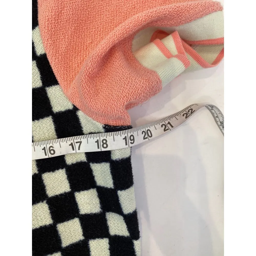 Vans Short Sleeve Pink Checkerboard Skater Retro 1/4 Zip Polo Top EUC SzS Cotton - Image 8