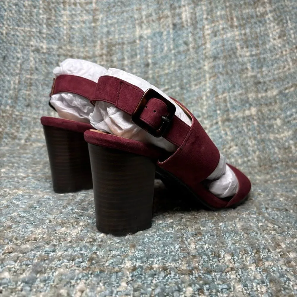 Vionic Perk Bianca Heel Sandal w/ Concealed Orthotic Arch Support in Wine (Wide) - Image 5