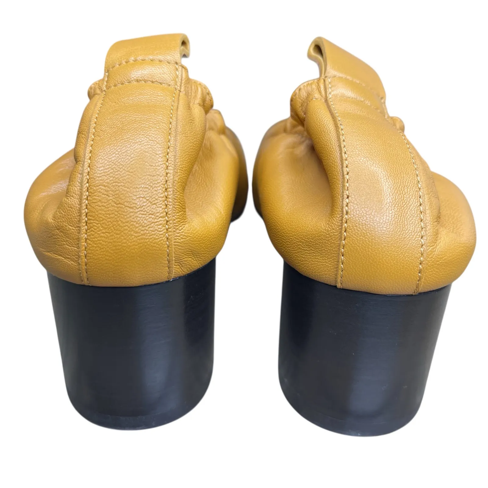 Everlane The Day Leather Heel Size 5.5 Mustard Yellow comfort shoes preppy - Image 7