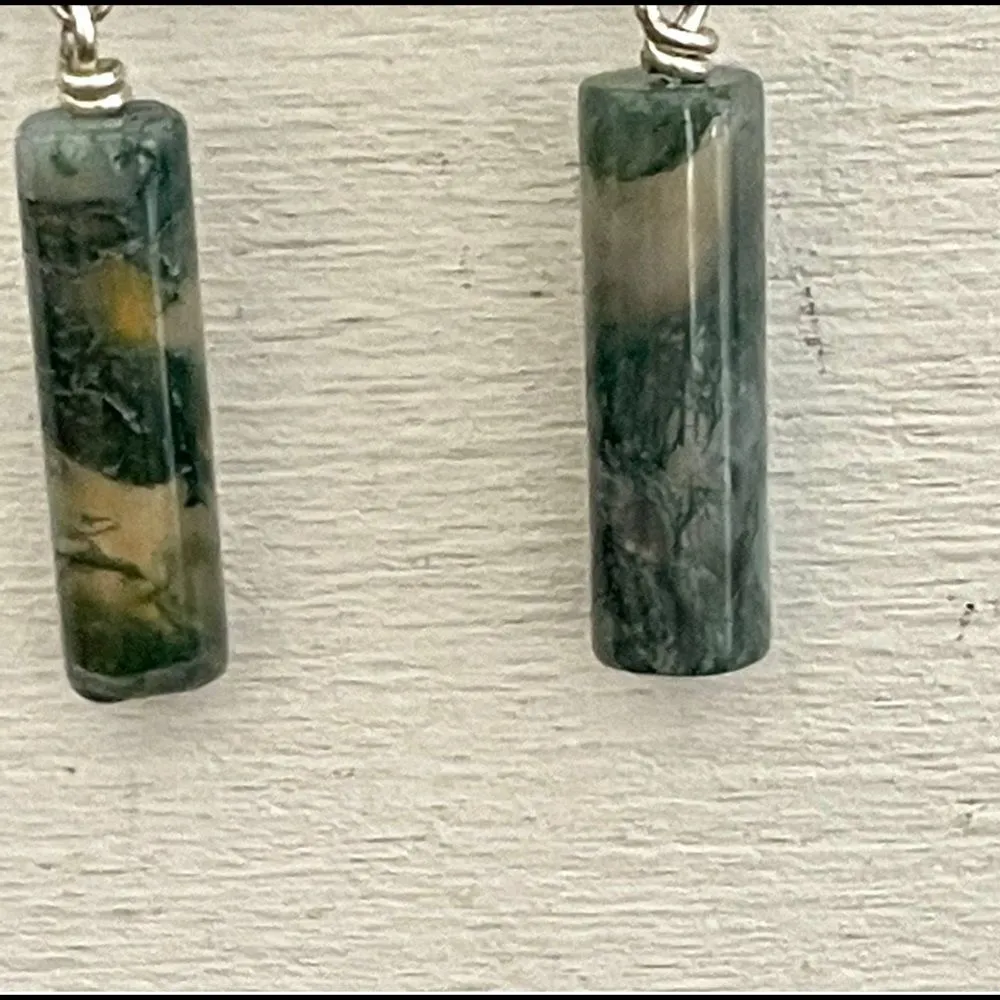 Green moss agate earrings - Image 9
