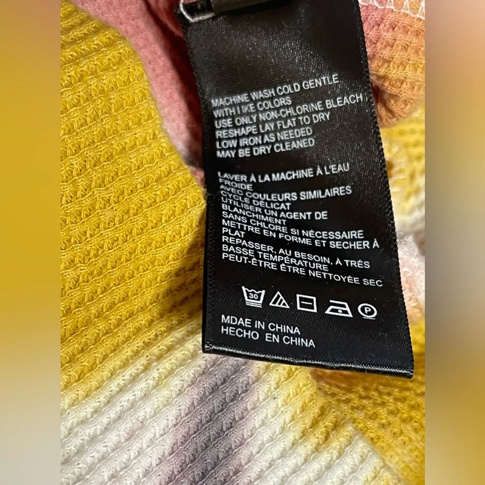 Anthropologie Pilcro Angie Women Cowl Neck Waffle Knit Tie Dye Sweatshirt Size S - Image 11