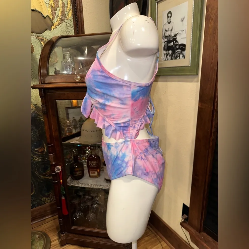 Euc Girlandsea PINK & LIGHT BLUE multi Swimsuit - Image 2