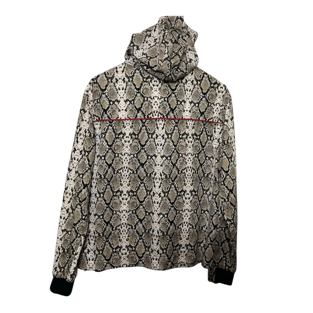 Alala Snakeskin Hooded Jacket Women’s Small Beige Black Red Zip Activewear - Image 3
