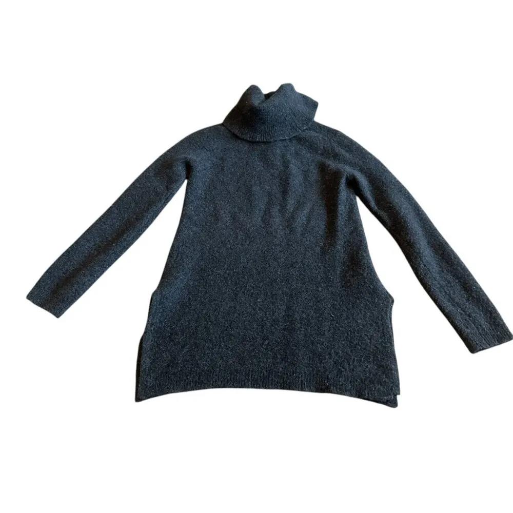 St. John Wool Blend Turtleneck Sweater Pullover Stretch Dark Grey Size Small - Image 6