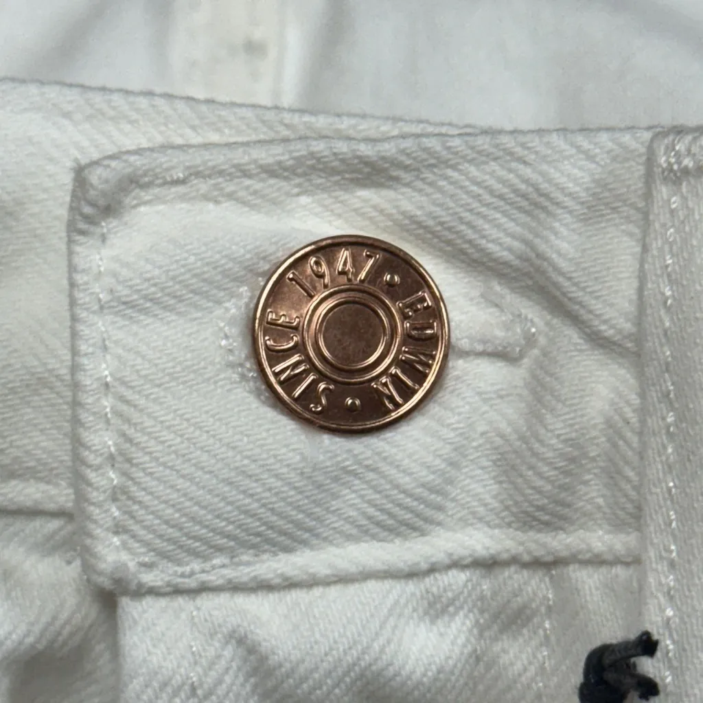 Edwin “Hana” Classic Straight Crop Jeans White Size 30 - Image 10