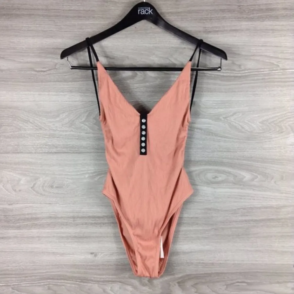 ✨ TOPSHOP
Pamela Ribbed Button One-piece Swimsuit✨ - Image 5