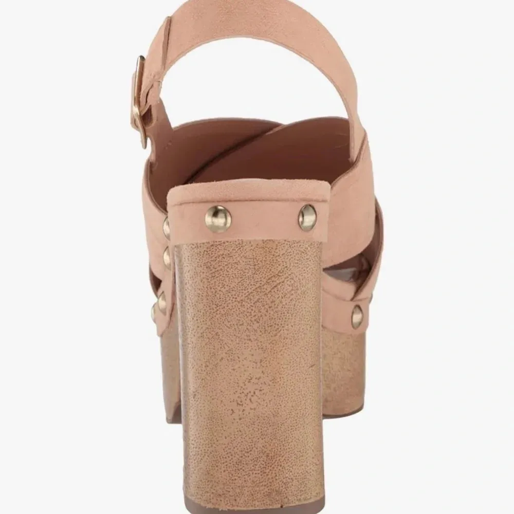 Vince Camuto Jenevya Slingback Platform Sandal~ Tan Suede~10 - Image 13