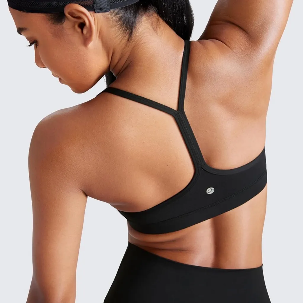 CRZ Yoga Butterluxe Y Back Sports Bra Padded Racerback Black Medium NWT - Image 4