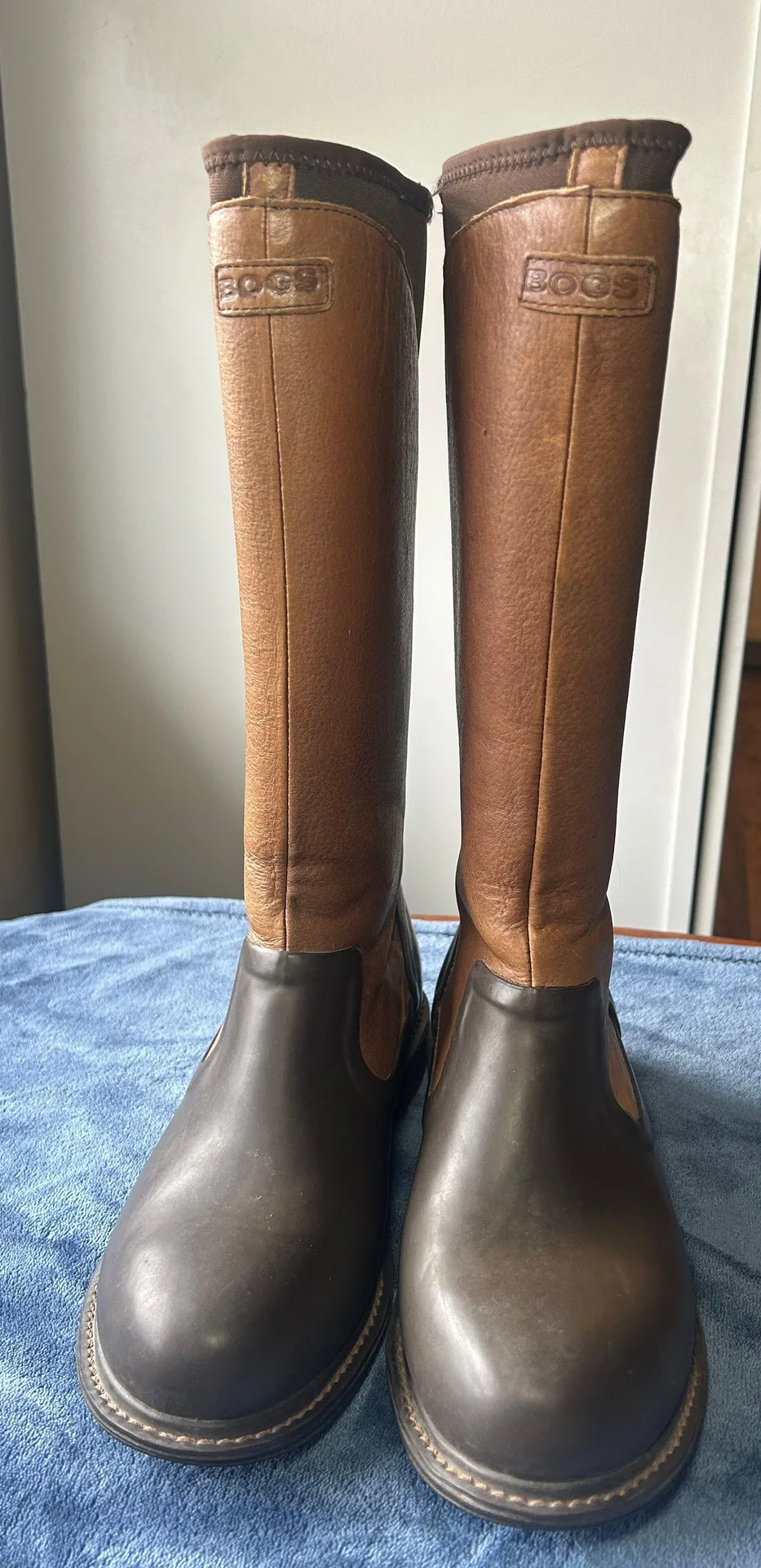 Leather Bogs rain Boots Tan Size 8 - Image 3