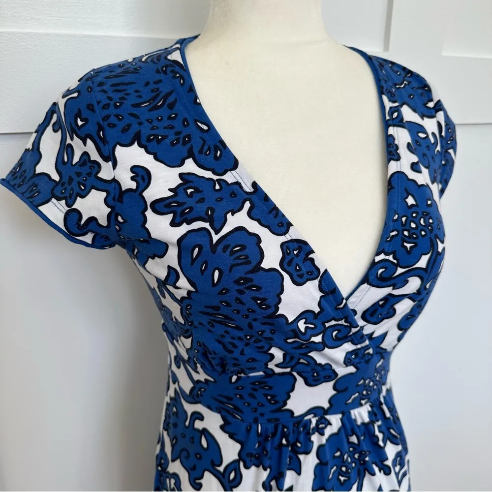 Boden Blue Floral Summer Dress Size 4 - Image 3