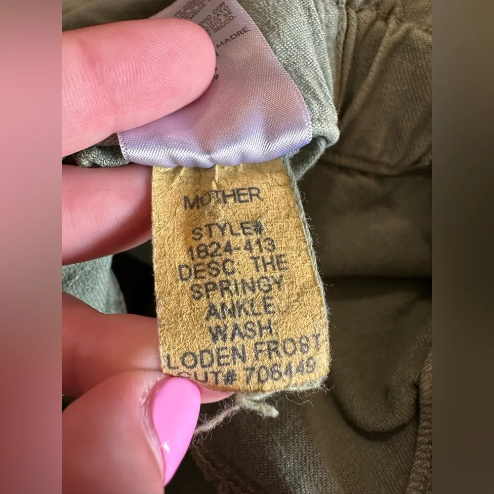 MOTHER The Springy Ankle Pants Jeans High Rise Straight Leg loden frost sz 29 Green - Image 7