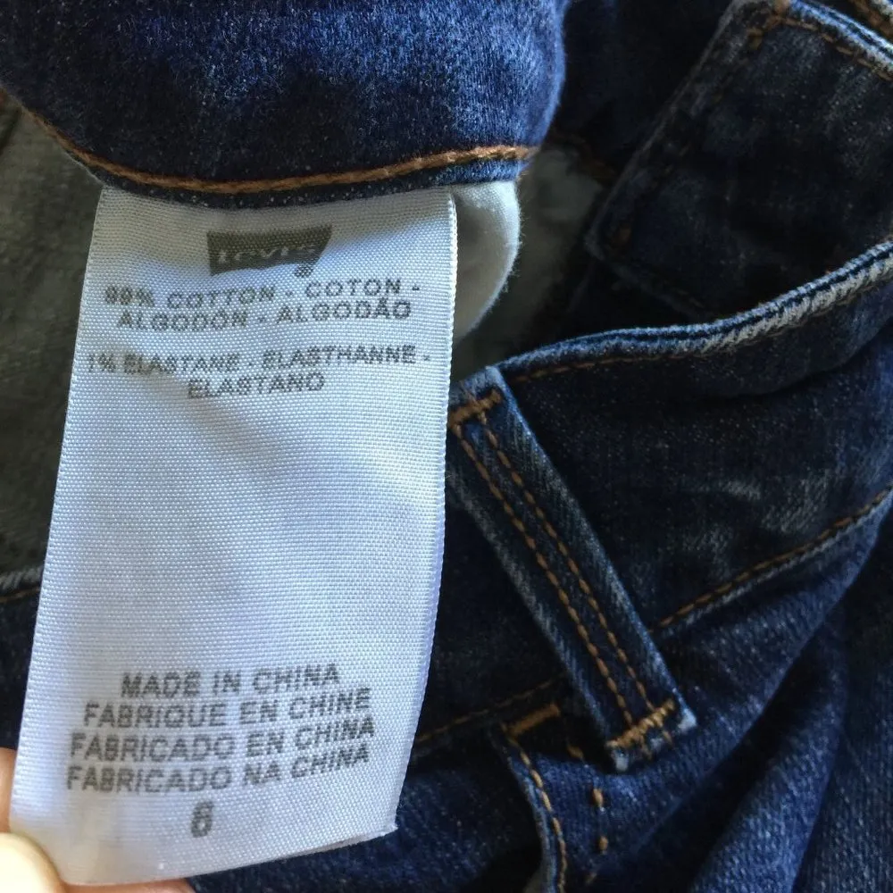 Levis Slender Boot Cut Jeans 6 Blue High Rise Denim Y2K Stretch - Image 6