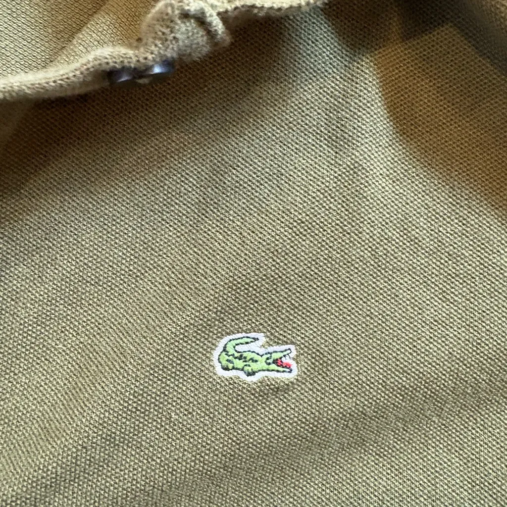 Lacoste Olive Green Short Sleeve Polo Shirt Women’s Size 38 Small Classic Logo - Image 3