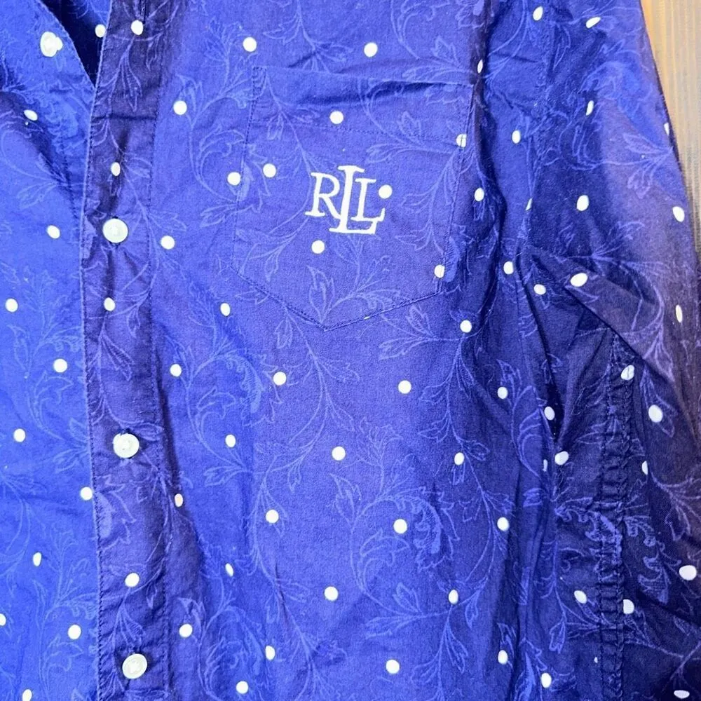 Ralph Lauren Button Up Shirt Paisley Dot Dress - Image 3